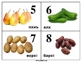 Карточки с красивыми картинками цифры на чеченском языке. Учим чеченский язык для детей и взрослых